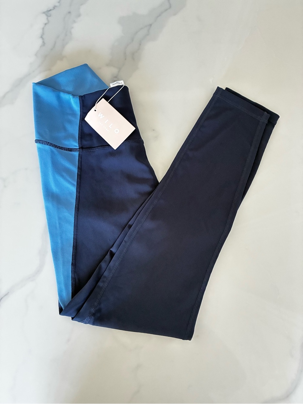 Willo Colorblock High-Rise Leggings in Navy and Blue